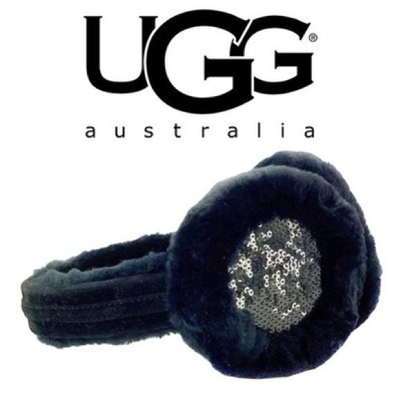 NWOT: UGG Black Sequin Shearling Ear Muffs